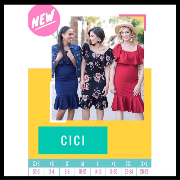 LuLaRoe Cici Mermaid Dress Small 6-8 Red - Picture 5 of 7